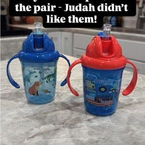 Nuby Blue and Red Kids Sippy Cups